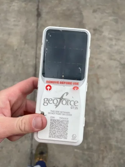 Holding Geoforce's GT2h device
